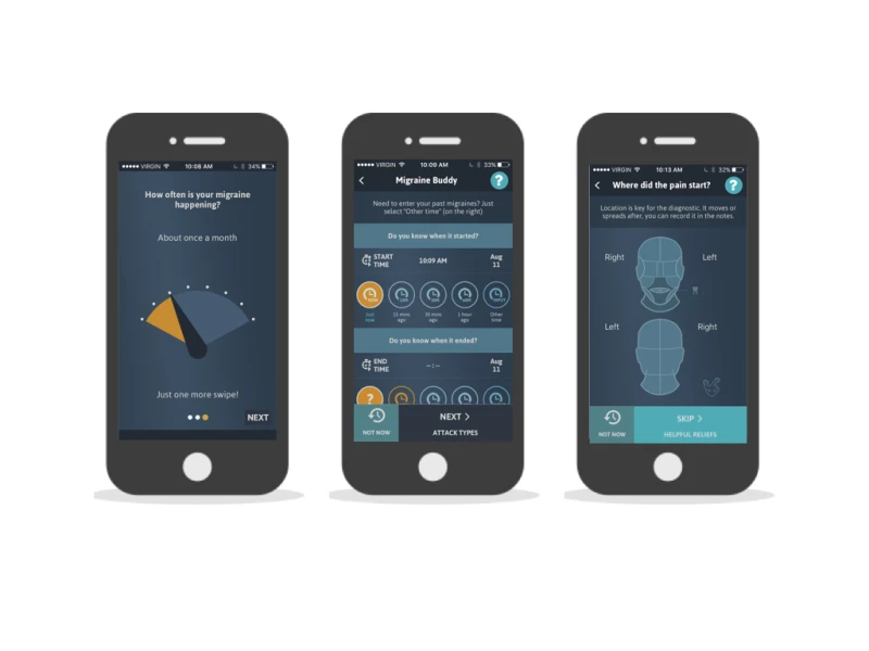 Migraine Buddy Illustrated App Design