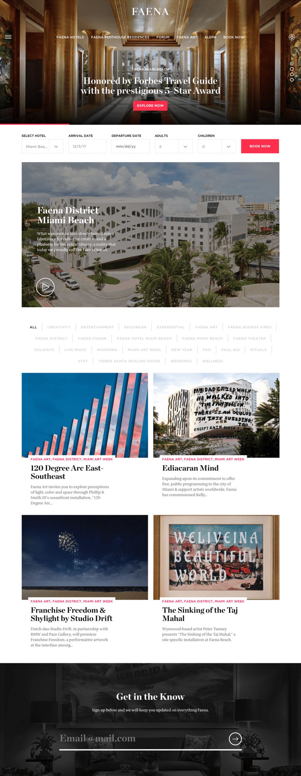 Faena Group Clean Homepage