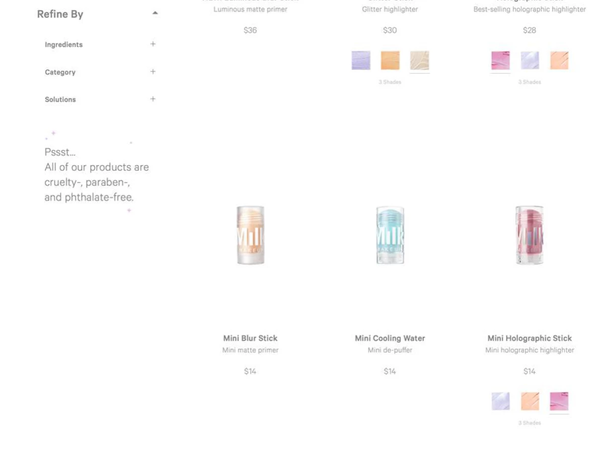 Milkmakeup Great Homepage