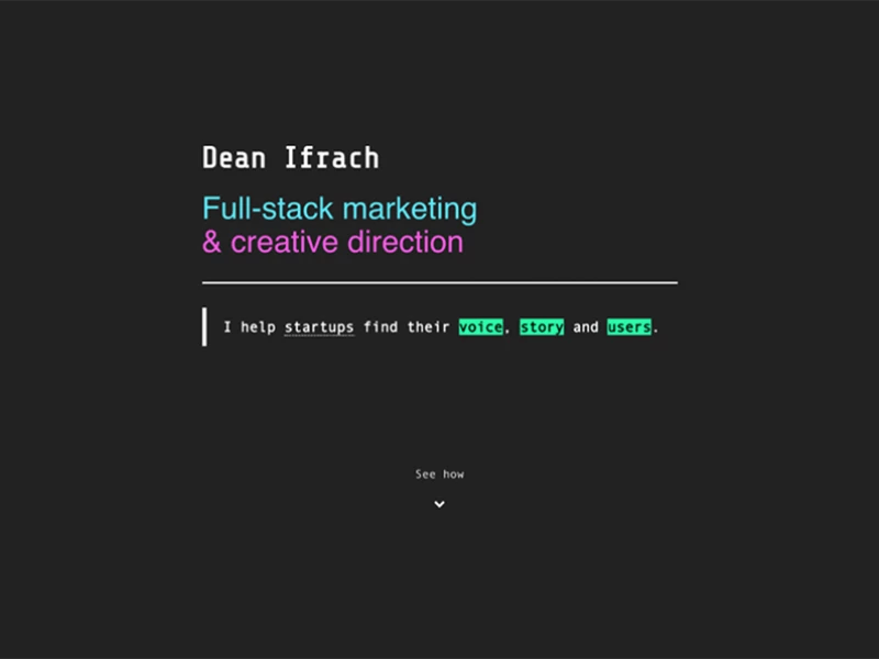 Dean Ifrach Clean Website Design