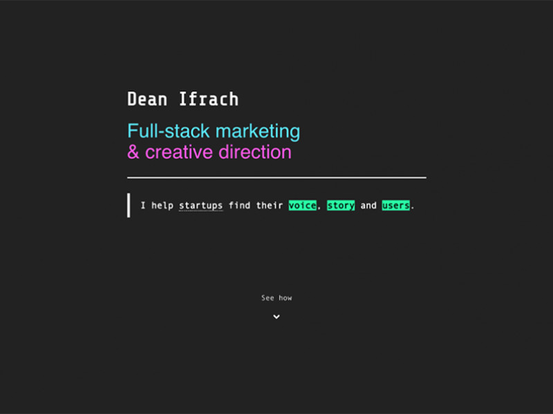 Dean Ifrach Clean Homepage