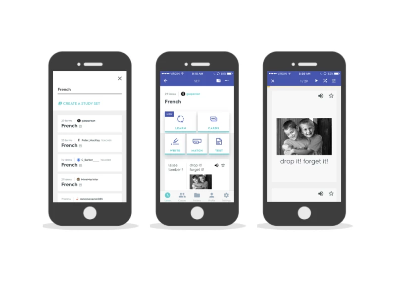 Quizlet Minimalist App Design