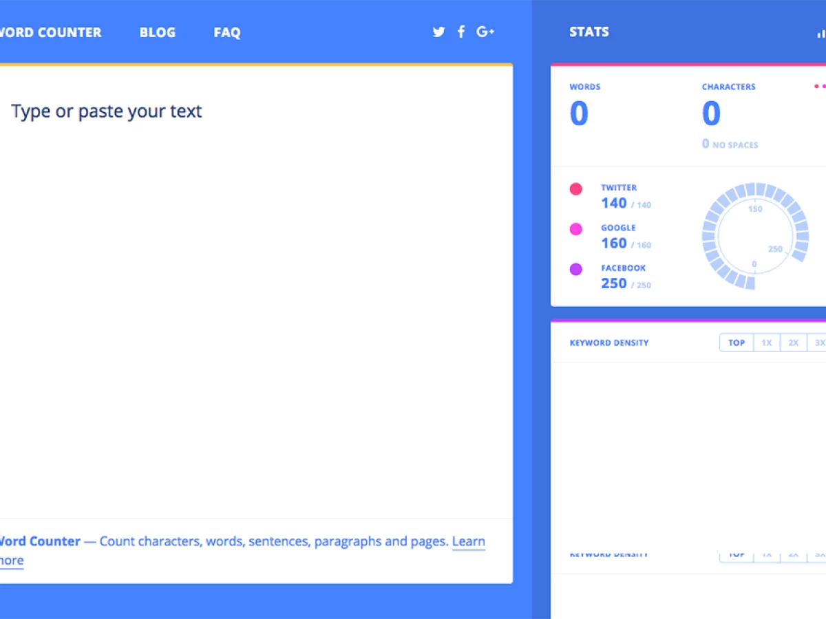 Wordcounter Minimal Website Design