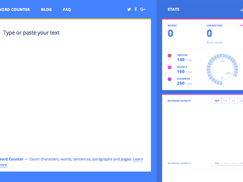Wordcounter Minimal Website Design