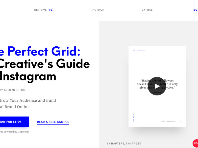 The Perfect GridBook Clean Homepage