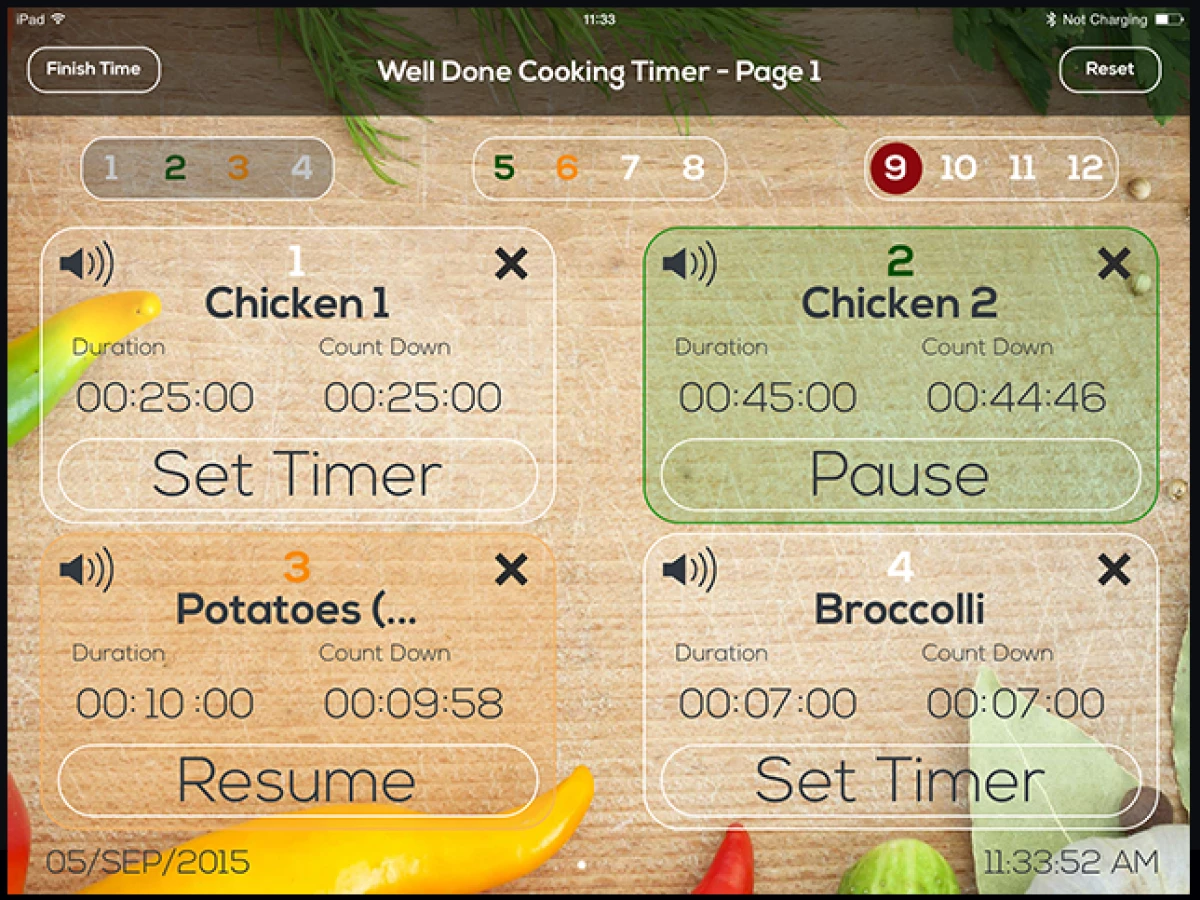 Well Done Cooking Timer Smart App Design