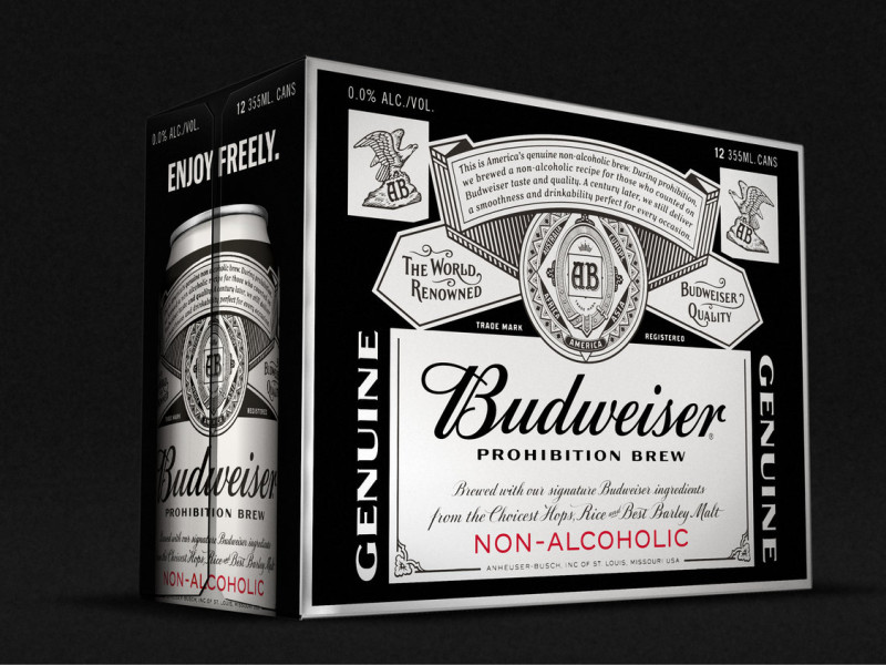 Budweiser Prohibition Brew Dark Packaging Design