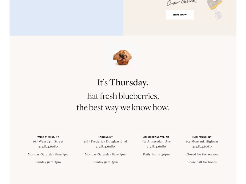 Levain Bakery Beautiful Homepage