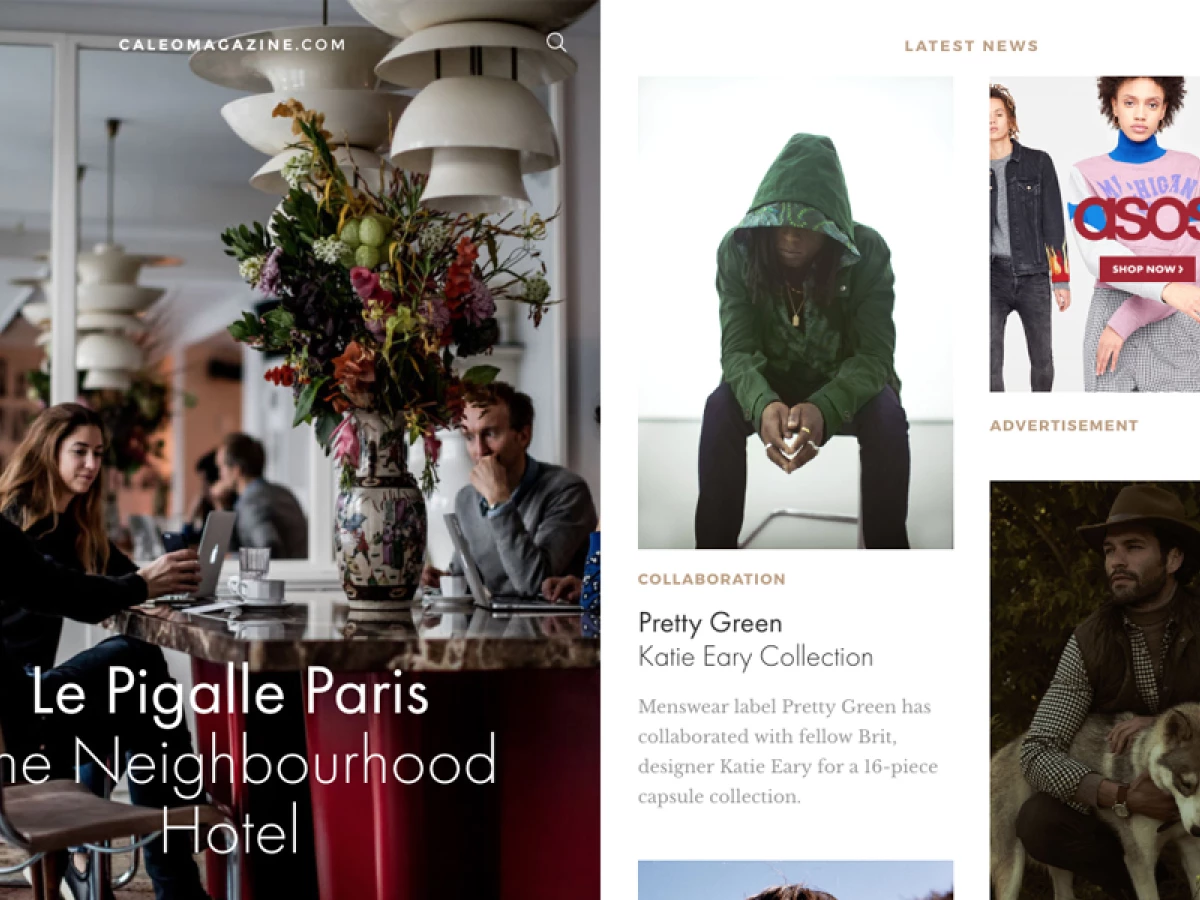 Caleo Magazine Great Homepage
