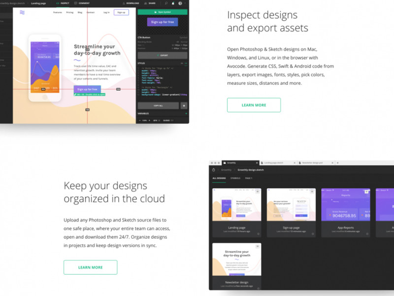 Avocode Clean Homepage