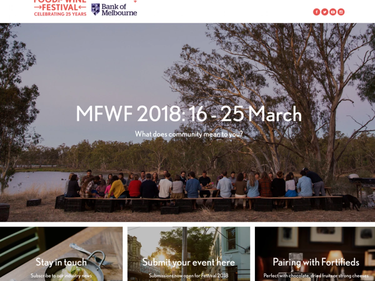 Melbourne Food and Wine Festival Clean Homepage