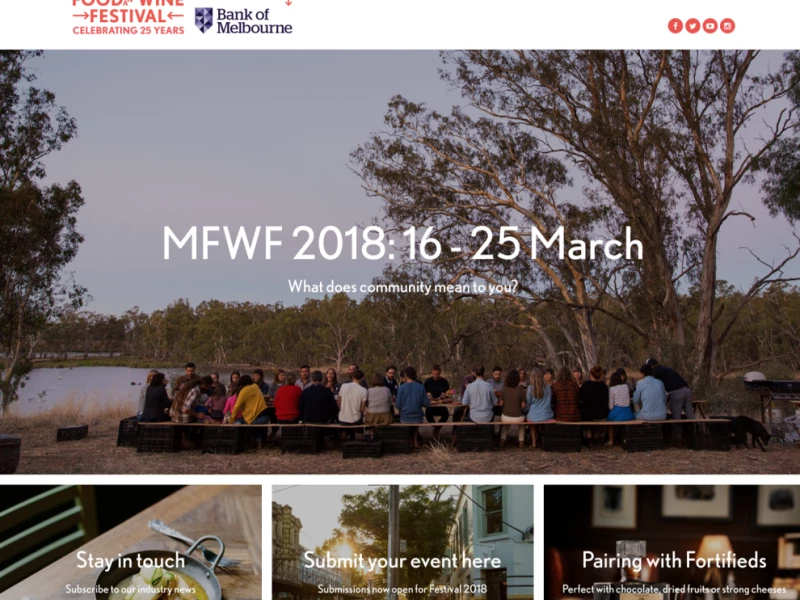 Melbourne Food and Wine Festival Clean Website Design