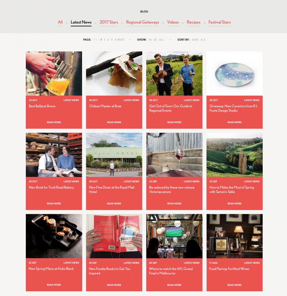 Melbourne Food and Wine Festival Clean Website Design