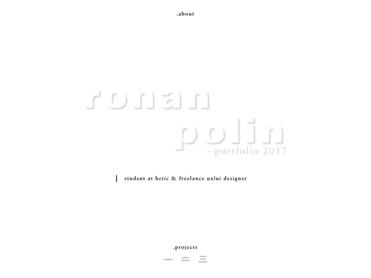Ronan Polin Clean Homepage