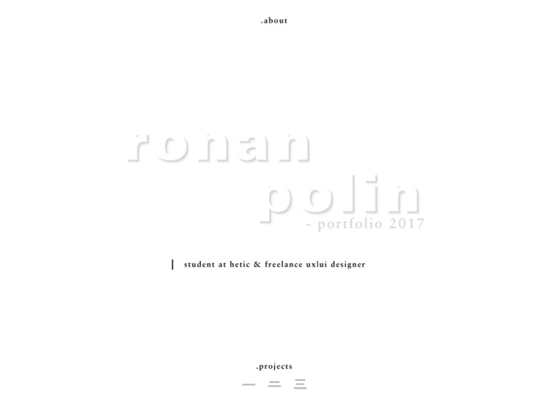 Ronan Polin Clean Homepage