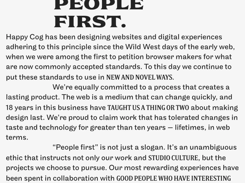 Happy Cog Minimal Website Design