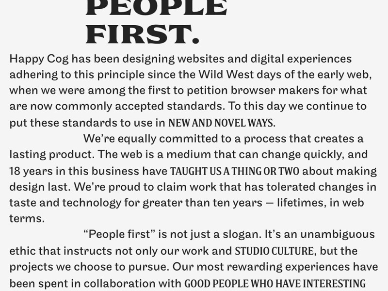 Happy Cog Minimal Homepage