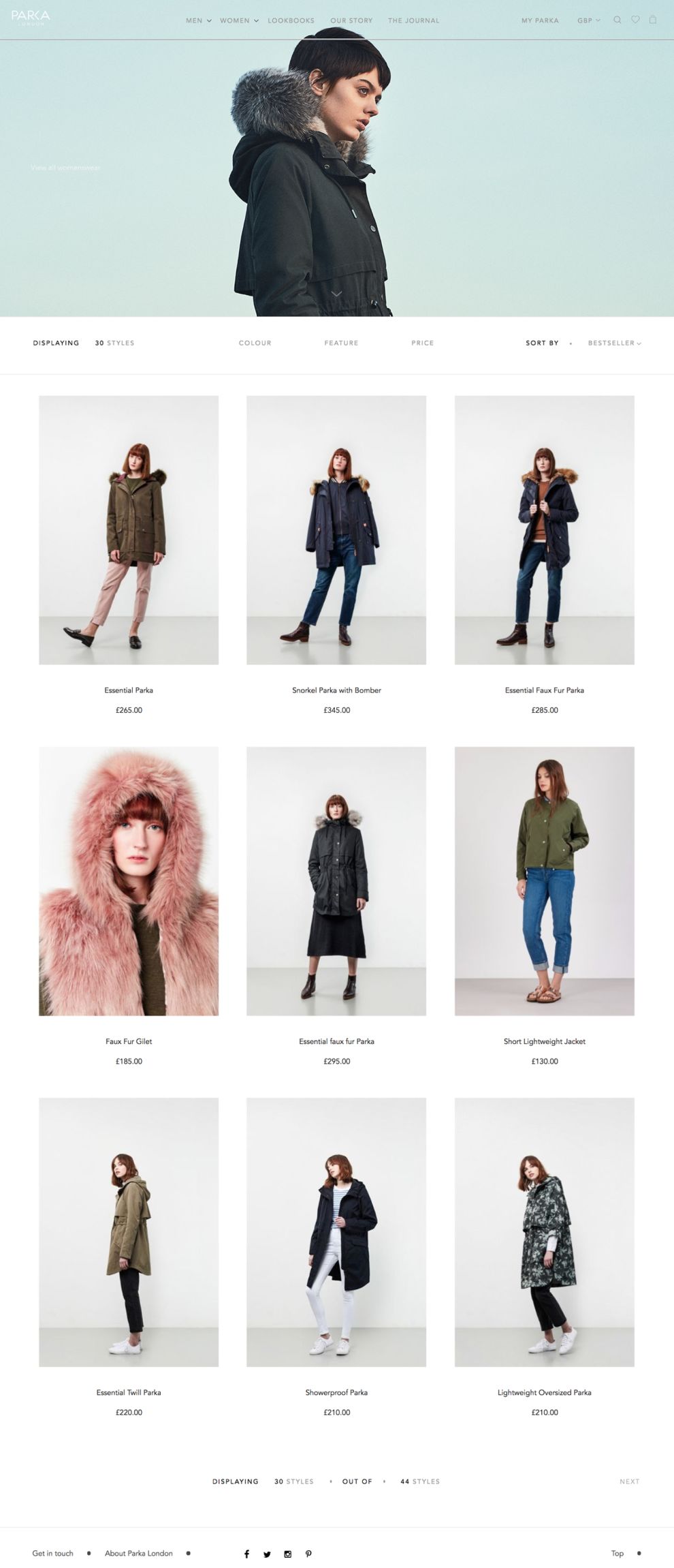 ParkaLondon Minimal Product Page