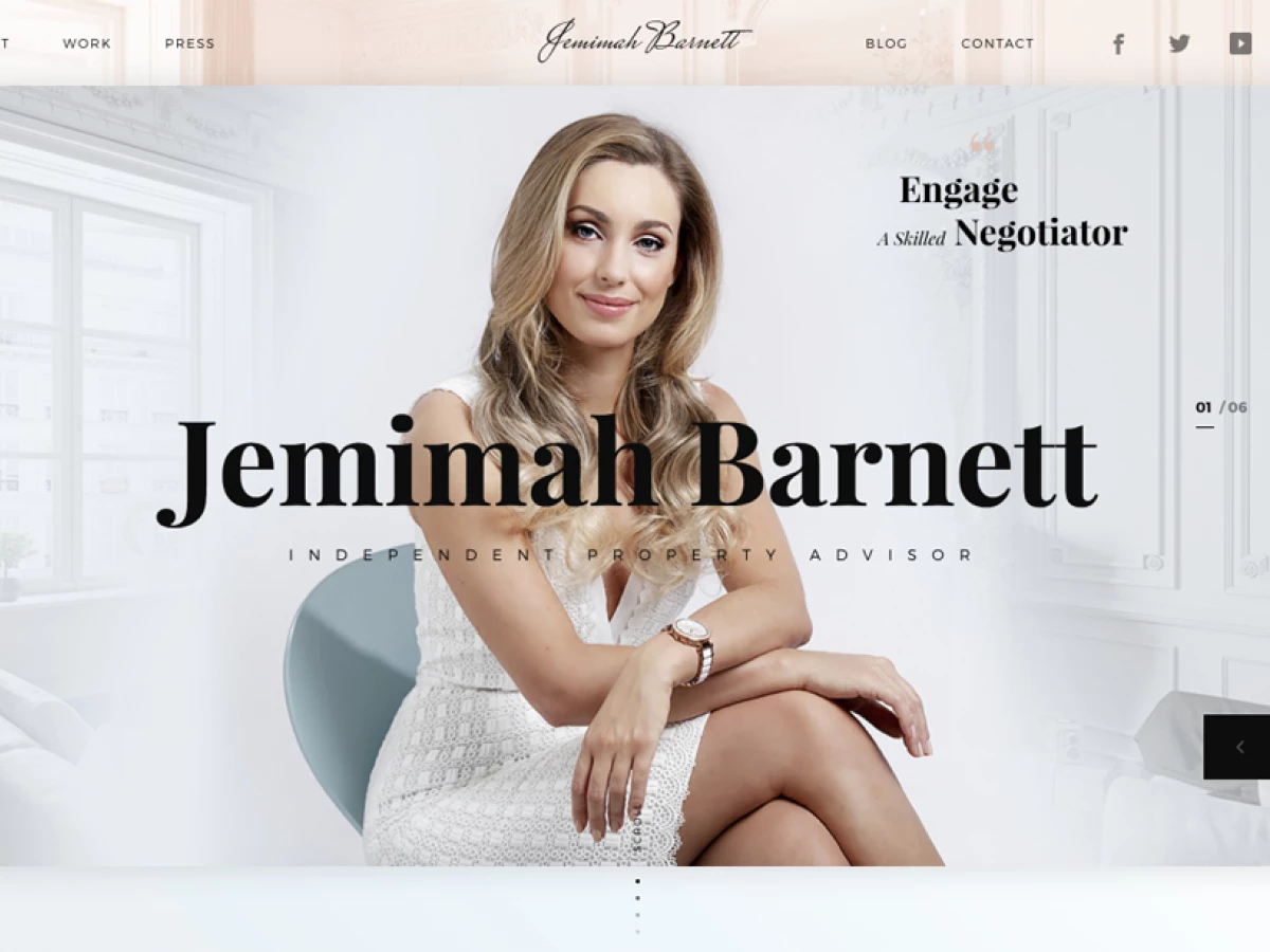 Jemimah Barnett Elegant Homepage