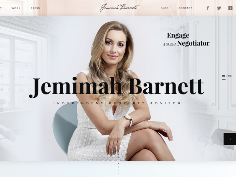 Jemimah Barnett Elegant Homepage