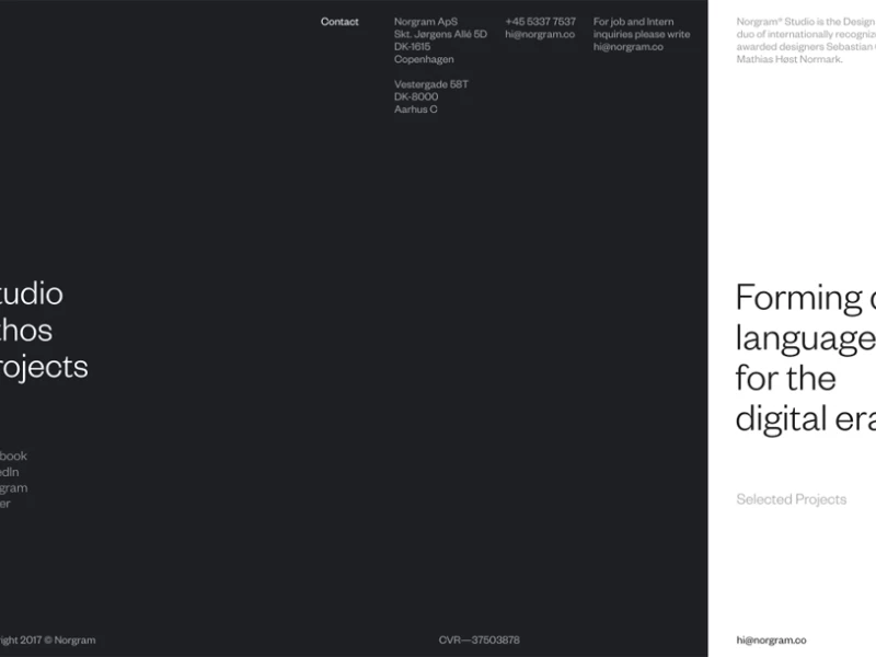 Norgram Minimal Website Design