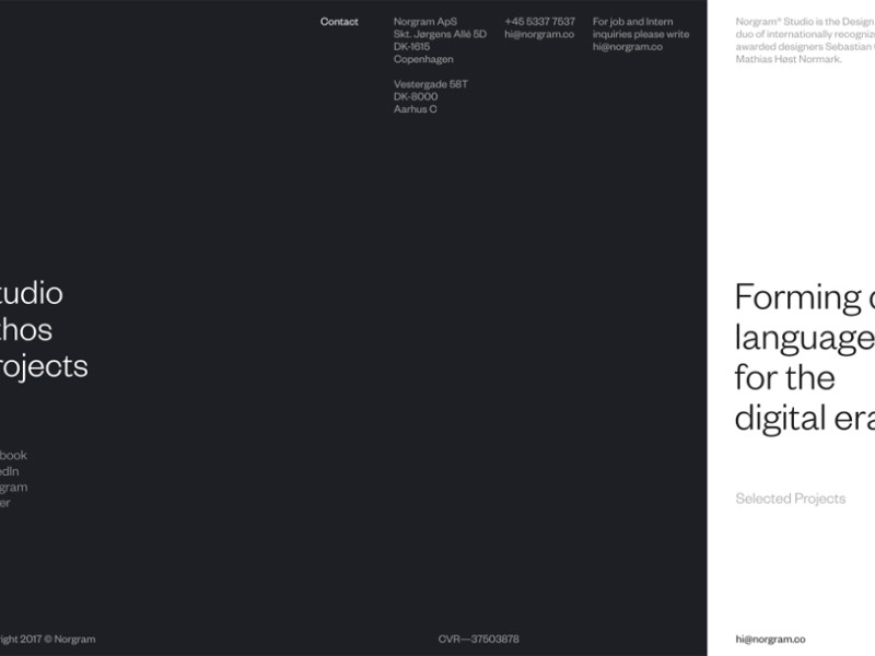 Norgram Minimal Menu Design