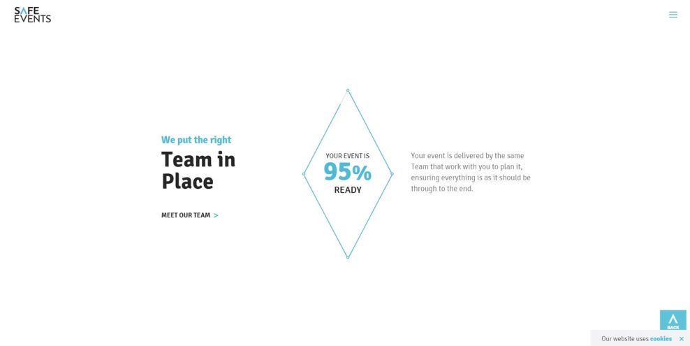 Safe Events Minimal Website Design