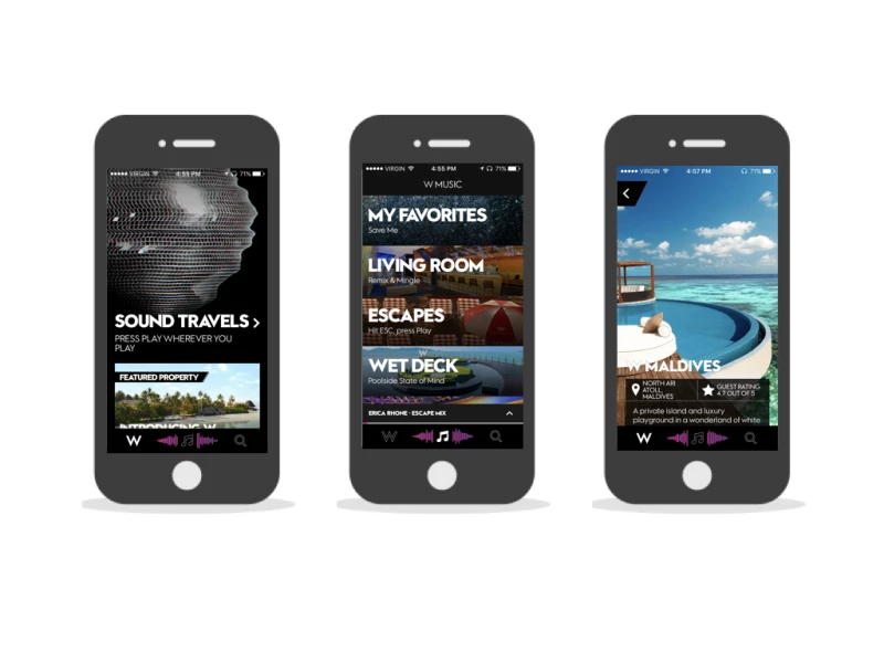 W Hotels Modern App Design