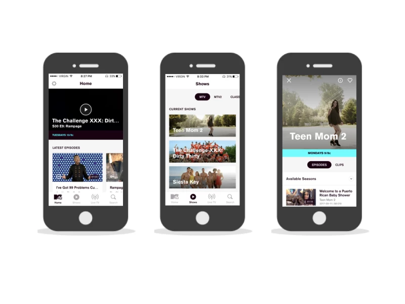 MTV Clean App Design