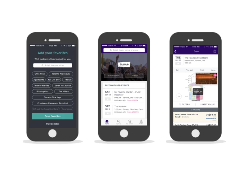 Stubhub User-Friendly App Design
