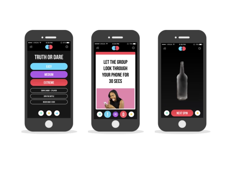 Truth or Dare Playful App Design
