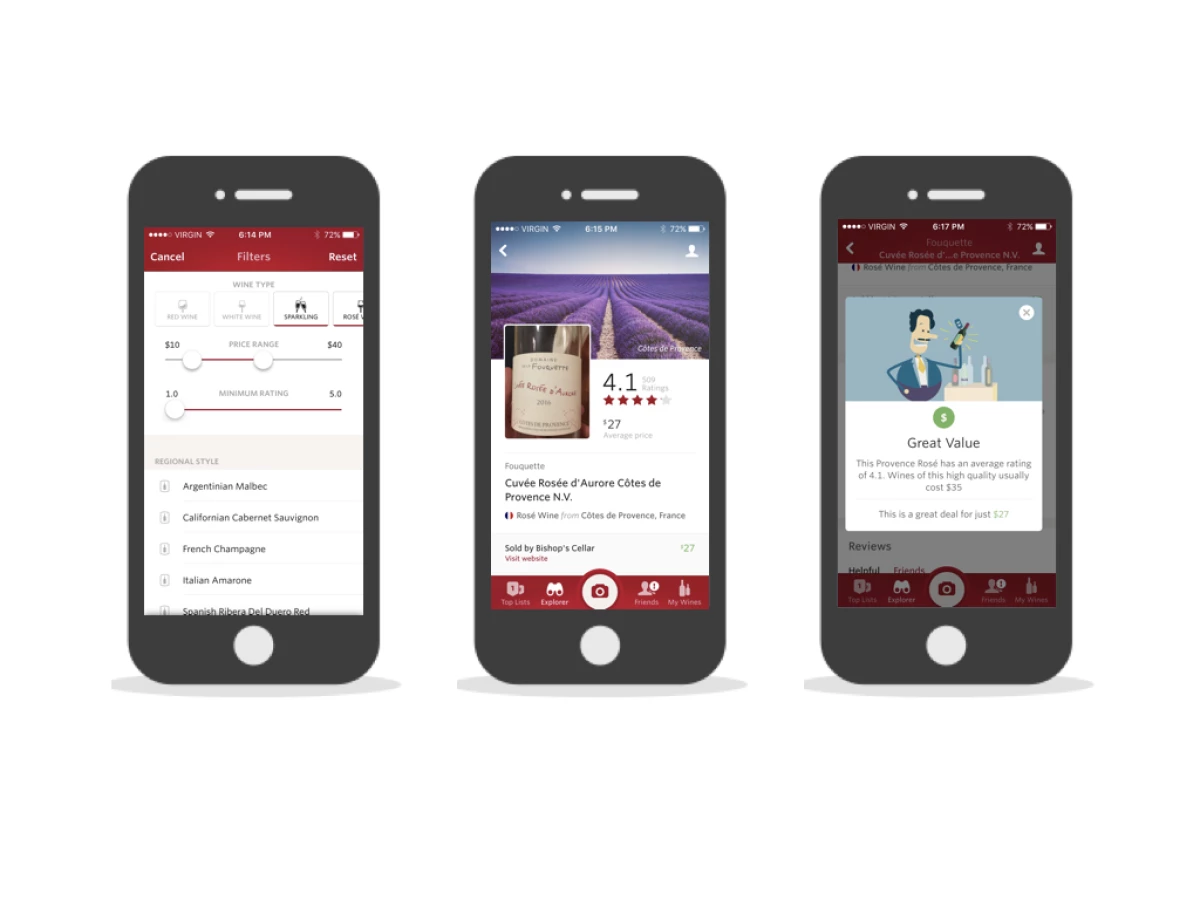 Vivino Elegant App Design