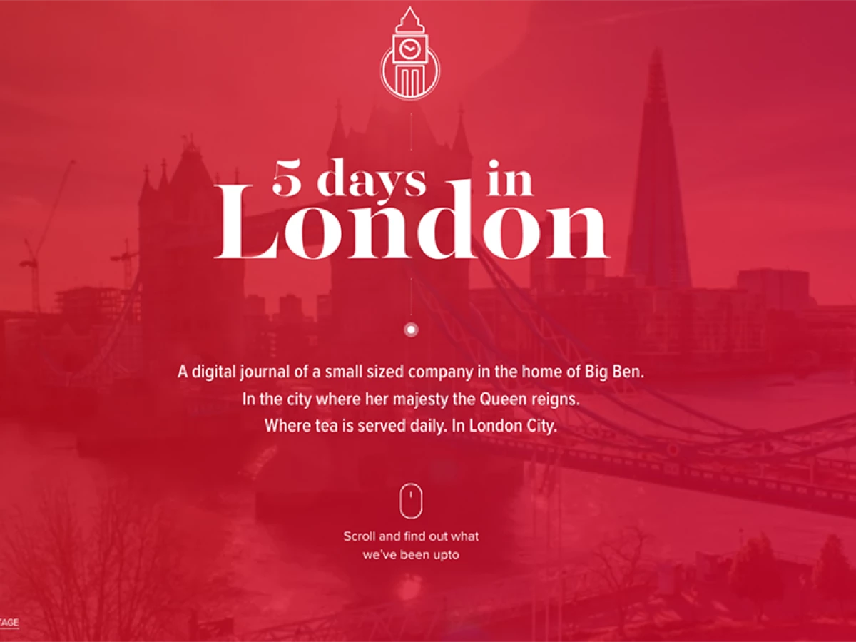 Web Atvantage: 5 Days in London Beautiful Landing Page