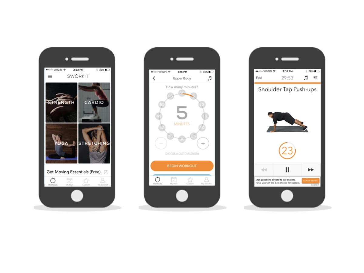 Sworkit User-Friendly App Design
