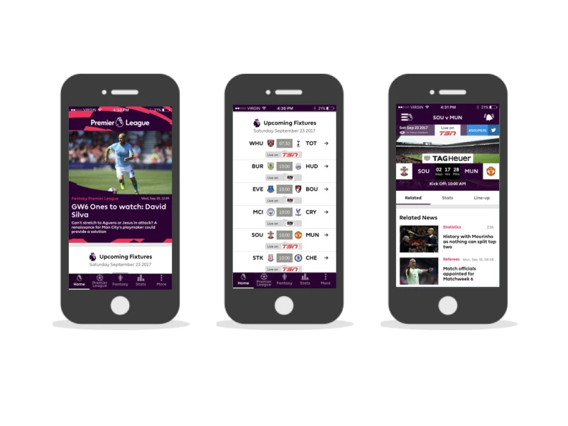 Premier League Modern App Design