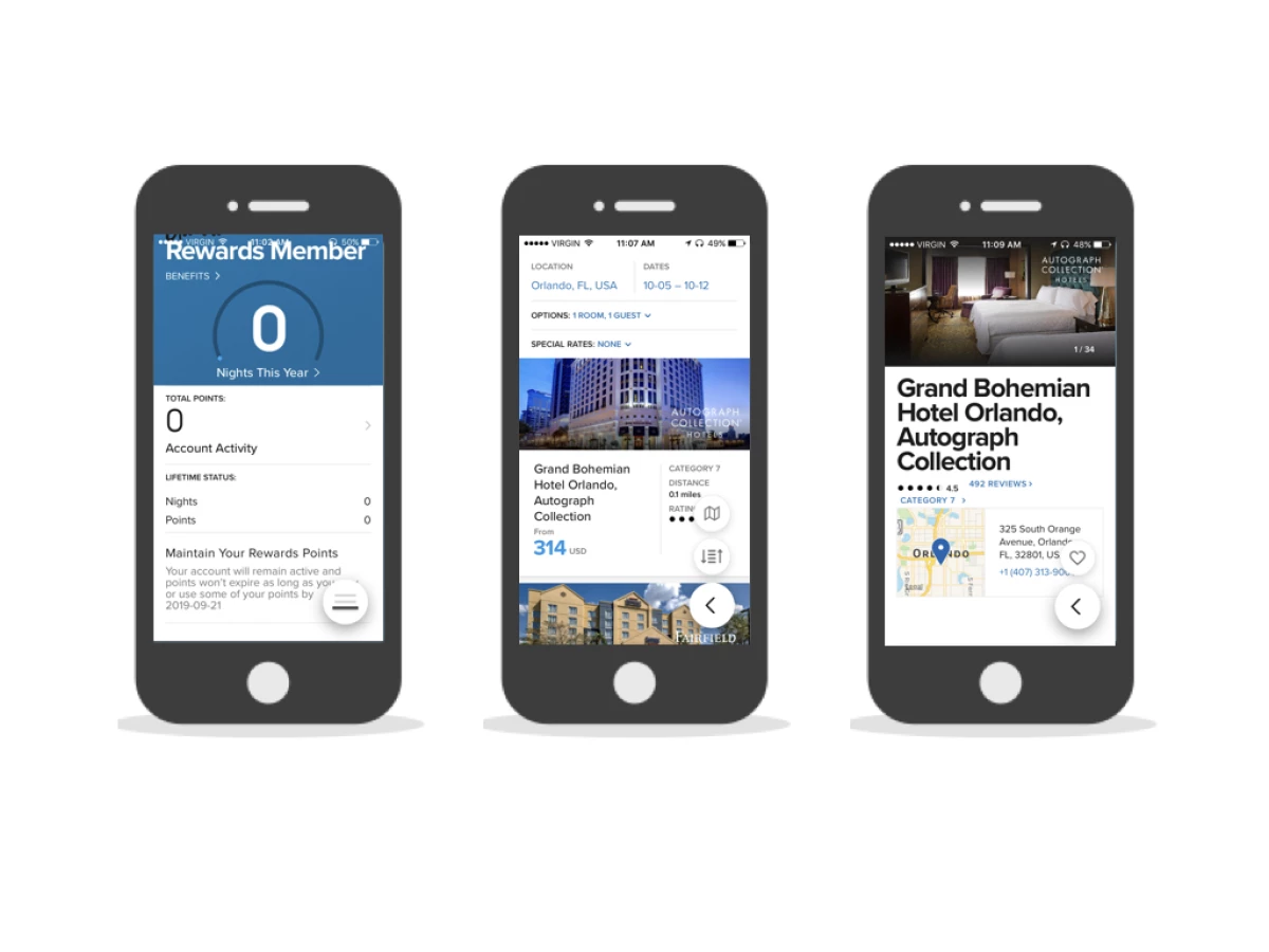 Marriott International Corporate App Design