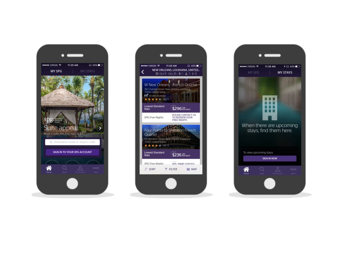 Starwood Preferred Guest Modern App Design
