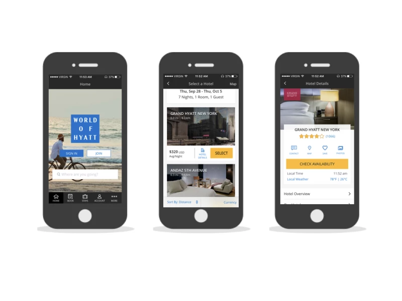 World of Hyatt Modern App Design