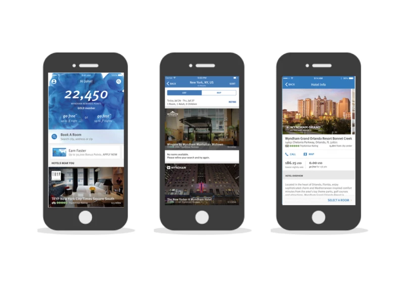 Wyndham Rewards Corporate App Design