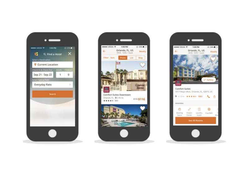 Choice Hotels Corporate App Design