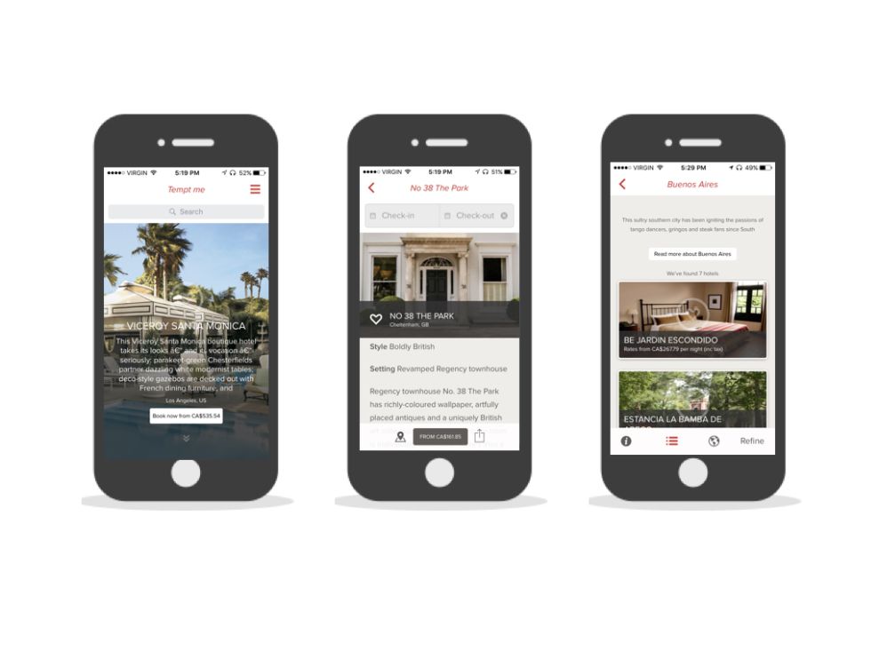 Smith Hotels Clean App Design