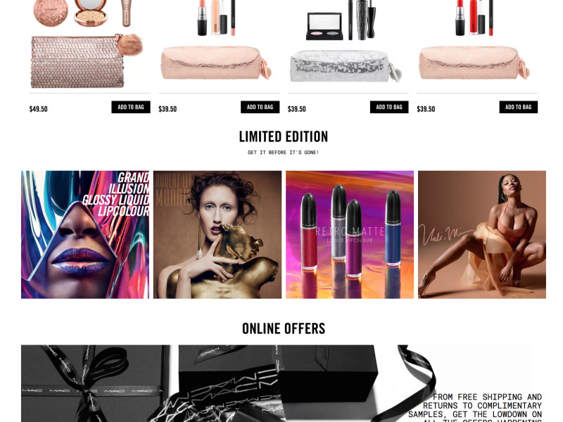 Mac Cosmetics Clean Homepage