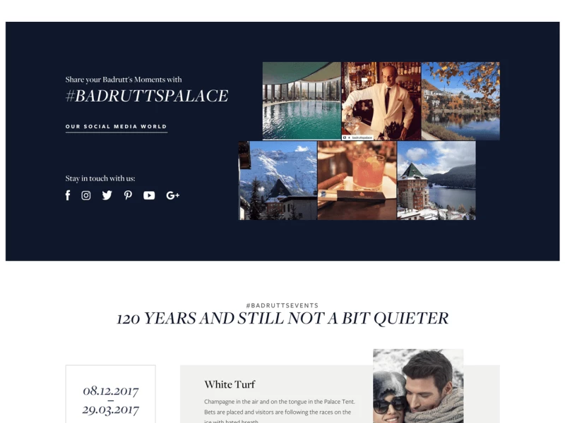 Badrutt's Palace Elegant Website Design