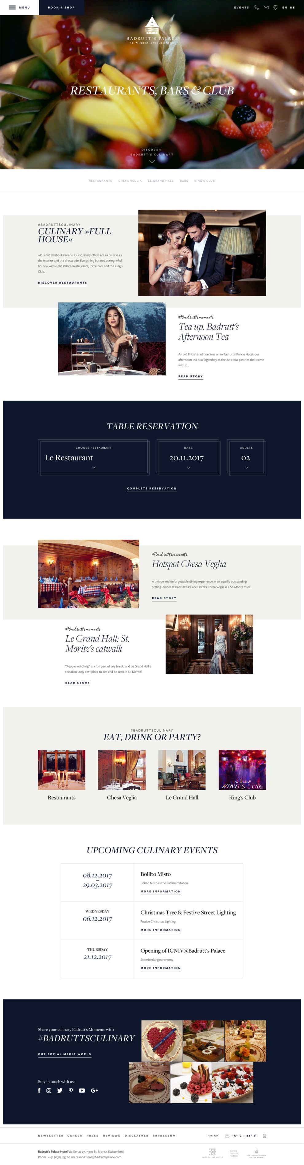 Badrutt's Palace Elegant Website Design