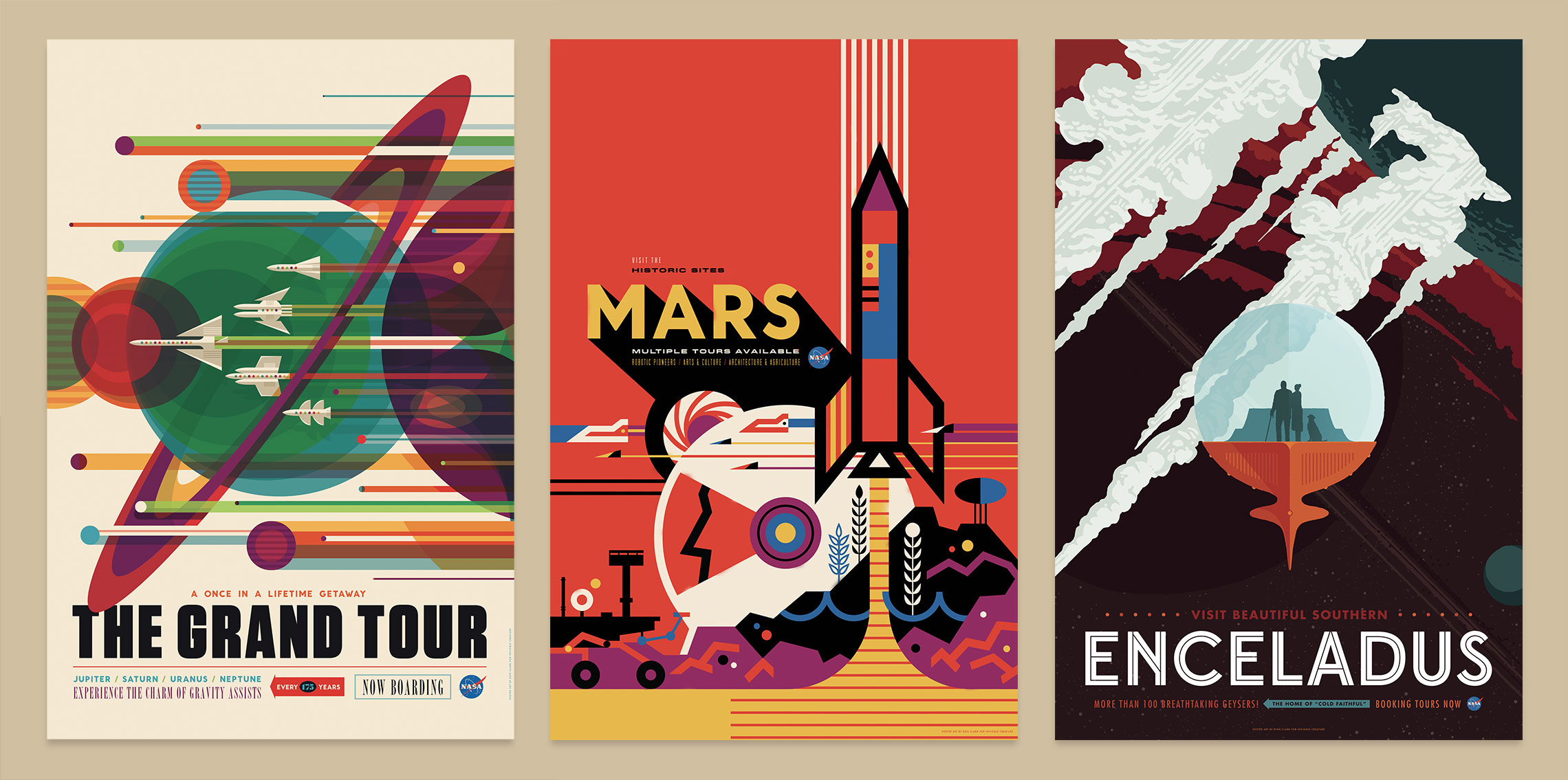 NASA Visions of the Future Retro Print Design