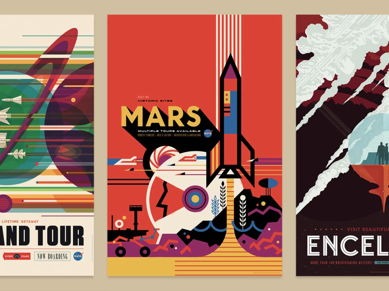 NASA Visions of the Future Retro Print Design