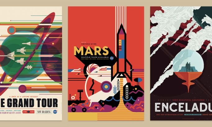 NASA Visions of the Future Retro Print Design