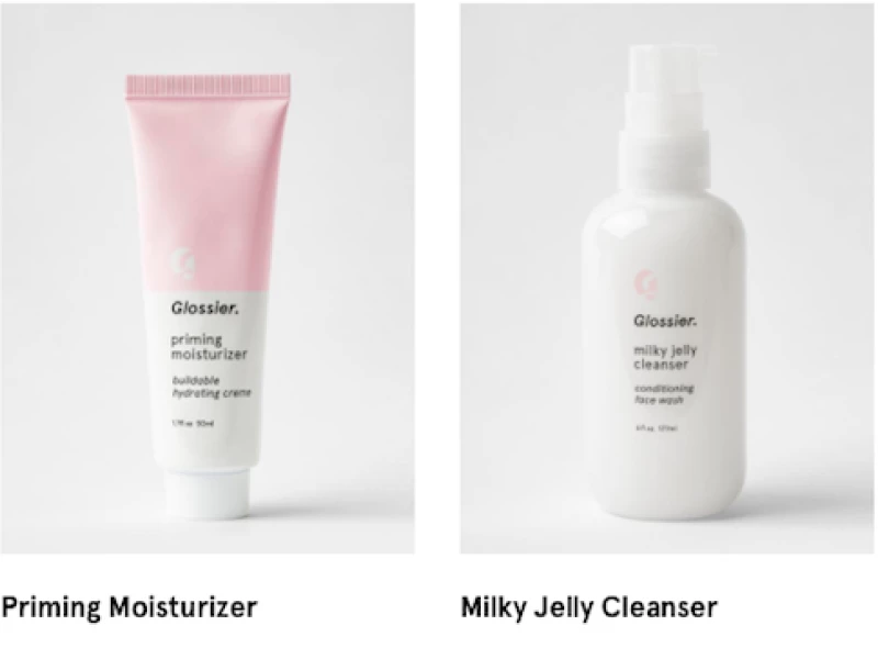 Glossier Products Minimalist Packaging Design
