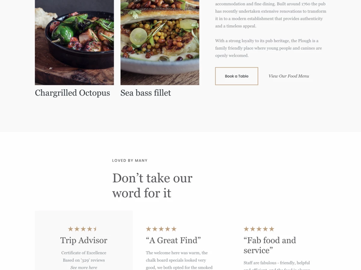 The Plough Inn Elegant Homepage