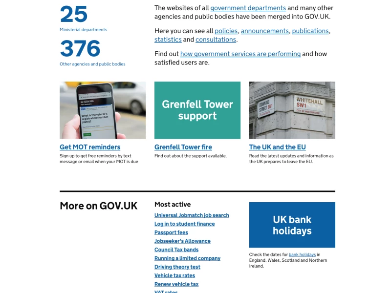 UK Gov Minimal Website Design